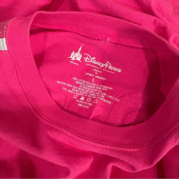 Spirit Jersey Disney World Disney Parks Bright Pink Silver Accents Womens Large - Picture 9 of 10